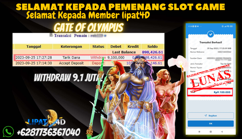 Bukti JP Slot Pragmatic Play - Gates of Olympus